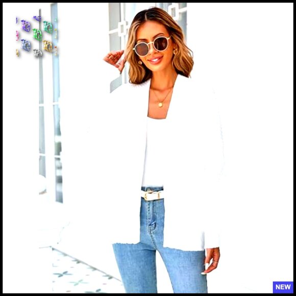 Oversized Long Cardigan Chunky Waffle Knit Slouchy Minimal Chic Layering Piece - Picture 5 of 7